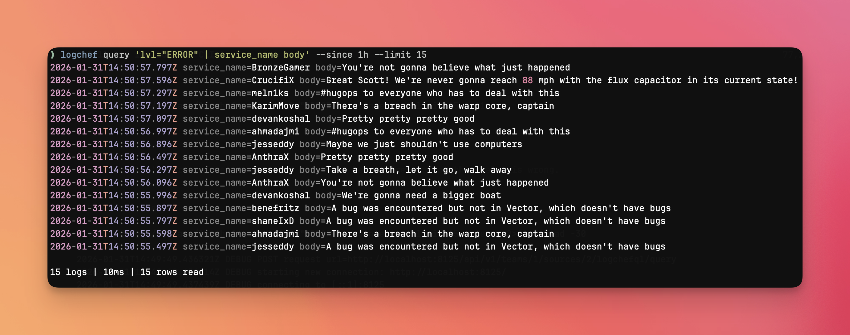 LogChef skill in action